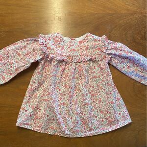 Charming Mary Pink and White Floral Top Toddler Girls Size 2T